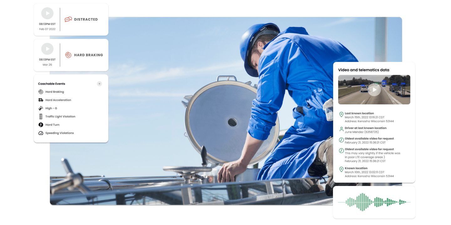 Oil industry worker looking inside an oil tanker